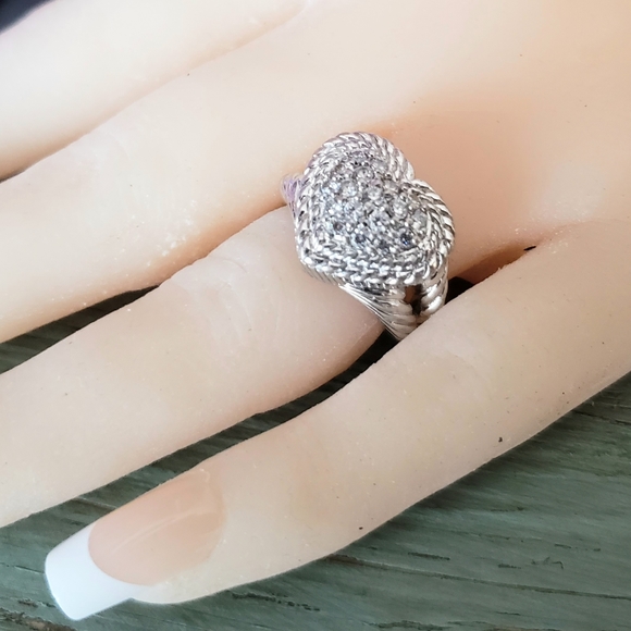 Judith Ripka Jewelry - Judith Ripka Sterling Silver Crystal Heart Ring